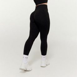Legginsy damskie fitness bezszwowe FLO. Szare legginsy GYMBEAM, bez wzorów, z elastanu, sportowe. Za 110.90 zł.