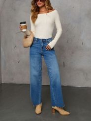 LA Angels Bluzka w kolorze białym rozmiar: M. Białe bluzki LA Angels, m, bez wzorów, prążkowane, bez kołnierzyka, bez ramiączek. Za 126.99 zł.