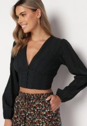 Czarna Bluzka Bawełniana z Haftem Selymis. Czarne bluzki Born2be, bez wzorów, z bawełny, boho, bez kołnierzyka, bez ramiączek. Za 119.99 zł.