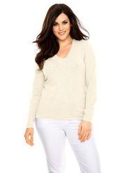 Heine Sweter w kolorze kremowym rozmiar: 48. Brązowe swetry Heine, bez wzorów, z bawełny, bez ramiączek. Za 78.99 zł.