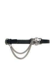Guess Pasek Damski W5RZ01 WGZ40 Czarny. Czarne paski Guess, z aplikacjami, ze skóry. Za 299.99 zł.