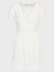 Glamorous Sukienka codzienna KA6883A Biały Regular Fit. Białe sukienki Glamorous, na co dzień, bez wzorów, z syntetyku, bez kołnierzyka, bez ramiączek, proste. Za 139.99 zł.