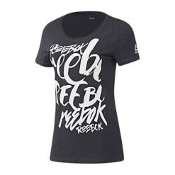 Koszulka sportowa damska Reebok Super Scripty. Czarne t-shirty sportowe Reebok, xs, bez wzorów, z materiału, bez ramiączek, na fitness i siłownię. Za 117.00 zł.
