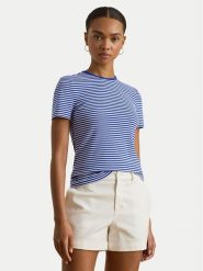 LAUREN RALPH LAUREN T-Shirt 200P03721004 Niebieski Slim Fit. Niebieskie t-shirty Lauren Ralph Lauren, s, bez wzorów, z bawełny, bez kołnierzyka, bez ramiączek. Za 329.99 zł.