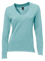 Heine Sweter w kolorze turkusowym rozmiar: 36. Niebieskie swetry Heine, bez wzorów, z bawełny, bez ramiączek. Za 66.31 zł.