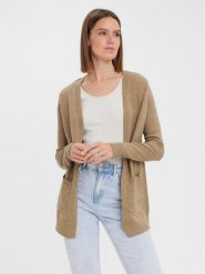 Vero Moda Kardigan 10269434 Beżowy Regular Fit. Brązowe swetry Vero Moda, xs, bez wzorów, z syntetyku, bez ramiączek. Za 49.99 zł.