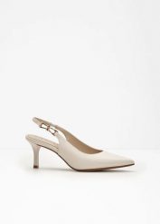 Czółenka z paskiem i niskim obcasem. Brązowe czółenka bonprix, bez wzorów, eleganckie, bez obcasa, bez zapięcia. Za 149.99 zł.