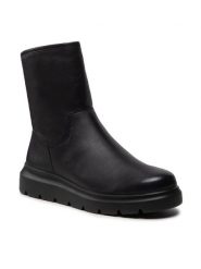 ECCO Botki Nouvelle 21624301001 Czarny. Czarne botki ECCO, bez wzorów, ze skóry, bez obcasa, na płaskiej podeszwie, bez zapięcia. Za 739.99 zł.