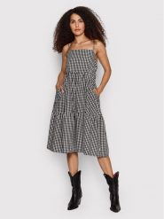 Brixton Sukienka letnia Gingham 04290 Czarny Regular Fit. Czarne sukienki Brixton, s, bez wzorów, z bawełny, bez kołnierzyka, bez ramiączek. Za 199.99 zł.