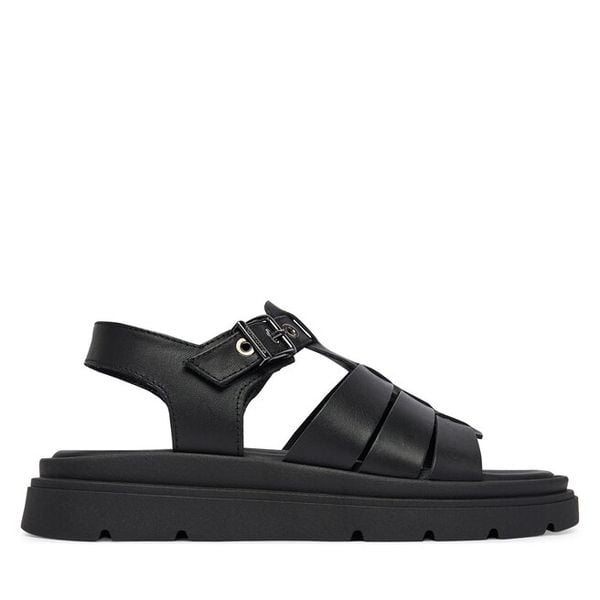 Sandały Tamaris. Czarne sandały Tamaris, bez wzorów, bez obcasa, na płaskiej podeszwie, bez zapięcia. Za 379.99 zł.