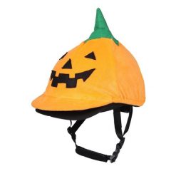 Czapka do kasku jeździeckiego QHP Halloween. Brązowe czapki z daszkiem QHP, bez wzorów, z materiału. Za 219.50 zł.