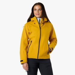 Kurtka shell hiking damska Swedemount Himalaya Shell Jacket II wodoodporna. Żółte kurtki przeciwdeszczowe SWEDEMOUNT, bez wzorów, bez kaptura. W wyprzedaży za 672.00 zł.