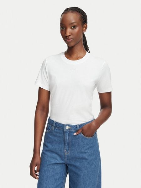 KARL LAGERFELD T-Shirt B2W17094 Biały Regular Fit. Białe t-shirty KARL LAGERFELD, l, bez wzorów, z bawełny, bez kołnierzyka, bez ramiączek. Za 233.99 zł.