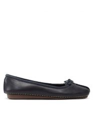 Clarks Baleriny Freckle Ice 203529324 Granatowy. Niebieskie baleriny Clarks, bez wzorów, ze skóry, bez obcasa, bez zapięcia. Za 239.99 zł.