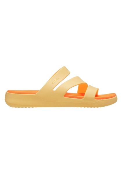 Klapki Dla Dorosłych Crocs Getaway Strappy Sandal. Brązowe klapki Crocs, bez wzorów, z materiału, bez obcasa, bez zapięcia. Za 159.99 zł.