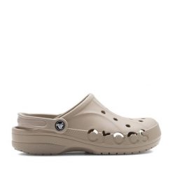 Klapki Crocs. Brązowe klapki Crocs, bez wzorów, bez obcasa, bez zapięcia. Za 199.99 zł.