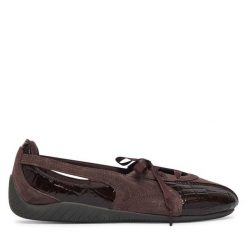 Baleriny Puma. Brązowe baleriny Puma, bez wzorów, bez obcasa, bez zapięcia. Za 399.99 zł.