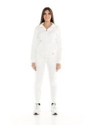Bluza z zamek błyskawiczny na co dzień na siłownię. Białe bluzy LEONE 1947 APPAREL, m, bez wzorów, z dresówki, bez ramiączek, bez kaptura. Za 252.56 zł.