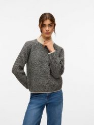 Vero Moda Sweter w kolorze beżowo-czarnym rozmiar: L. Brązowe swetry Vero Moda, l, bez wzorów, bez ramiączek. Za 118.56 zł.
