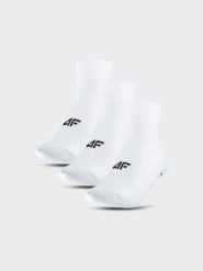 4F Skarpetki krótkie (3-pack) damskie - białe 35-38. Białe skarpetki 4f, bez wzorów, z bawełny. Za 54.99 zł.