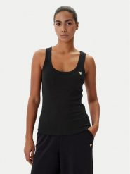 Guess Top V4YP06 cK8RT2 Czarny Regular Fit. Czarne topy Guess, xs, z aplikacjami, z wiskozy, bez kołnierzyka, bez ramiączek. Za 159.99 zł.