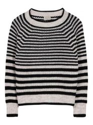 Herrlicher Sweter "Floramia" w kolorze kremowo-czarnym rozmiar: M. Brązowe swetry Herrlicher, m, bez wzorów, z wełny, bez ramiączek. Za 156.60 zł.