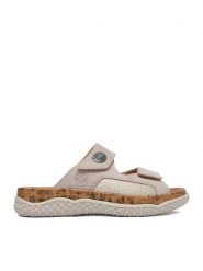 Rieker Klapki CEO-V0302-60 Beżowy. Brązowe klapki Rieker, bez wzorów, ze skóry, bez obcasa, bez zapięcia. Za 349.99 zł.