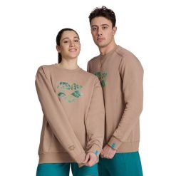 Bluza sportowa z polarem unisex Arena Crew Sweat Logo. Brązowe bluzy bez kaptura Arena, uniwersalny, bez wzorów, z bawełny, bez kaptura, na fitness i siłownię. Za 171.98 zł.