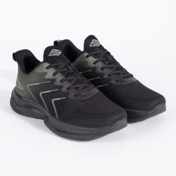 Vico Czarno-zielone lekkie buty sportowe sznurowane czarne. Czarne buty treningowe bez wzorów, bez zapięcia. Za 166.74 zł.