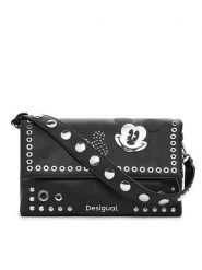 Desigual Torebka Mickey Mouse 25SAXP74 Czarny. Czarne torebki klasyczne Desigual, bez wzorów, ze skóry, bez dodatków. Za 249.99 zł.
