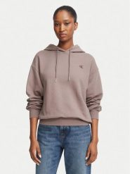 Calvin Klein Jeans Bluza Monogram LV047G258G Beżowy ciemny Regular Fit. Brązowe bluzy Calvin Klein Jeans, l, bez wzorów, z bawełny, bez ramiączek, bez kaptura. Za 409.99 zł.