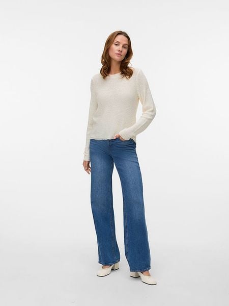 Vero Moda Sweter w kolorze kremowym rozmiar: XL. Brązowe swetry Vero Moda, xl, bez wzorów, ze splotem, bez ramiączek. Za 78.84 zł.