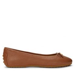 Baleriny LAUREN RALPH LAUREN. Brązowe baleriny Lauren Ralph Lauren, bez wzorów, bez obcasa, bez zapięcia. Za 419.99 zł.