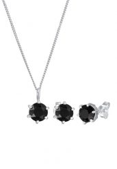 Elli Damski Solitaire zawieszka zestaw kolczyki Basic z kryształami Black w srebrze 925 Sterling Silver Zestawy 1 ct. Czarne kolczyki Elli, srebrne. Za 208.99 zł.