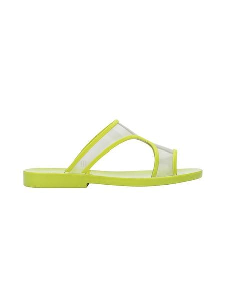 Melissa Klapki w kolorze zielono-żółtym rozmiar: 40. Zielone klapki Melissa, bez wzorów, klasyczne, z otwartym noskiem, bez obcasa, bez zapięcia. Za 109.52 zł.
