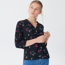 Bluzka o koszulowym kroju - Granatowy. Bluzki marki House. Za 59.99 zł.