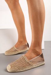 Szampańskie Wsuwane Espadryle na Płaskiej Podeszwie Ozdobione Plecionką z Juty Loracila. Żółte espadryle Born2be, bez wzorów, eleganckie, bez obcasa, na płaskiej podeszwie. W wyprzedaży za 50.99 zł.