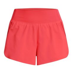 Spodenki treningowe damskie Under Armour Flex Woven 2in1. Czerwone szorty sportowe Under Armour, bez wzorów, na fitness i siłownię. Za 149.99 zł.
