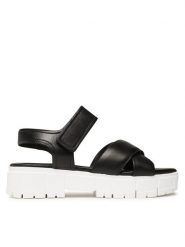 Salamander Sandały 32-38402-01 Czarny. Czarne sandały Salamander, bez wzorów, ze skóry, bez obcasa, na płaskiej podeszwie, bez zapięcia. Za 239.99 zł.