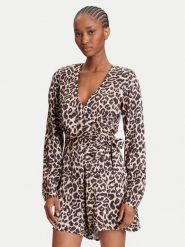 Guess Kombinezon W5YD09 WHCM0 Brązowy Regular Fit. Brązowe sukienki Guess, s, z aplikacjami, z wiskozy, bez kołnierzyka, bez ramiączek. Za 499.99 zł.