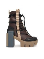 United Nude Trzewiki Grip Desert Mid 11035161165 Brązowy ciemny. Brązowe botki United Nude, bez wzorów, ze skóry, bez obcasa, na słupku, bez zapięcia. Za 1,689.00 zł.