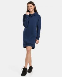 Długa bluza z kapturem Kilpi HEYDEN-W. Niebieskie bluzy z kapturem Kilpi, bez wzorów, z bawełny, z kapturem, trekkingowe. Za 422.05 zł.