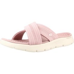 Sandały SKECHERS GO WALK FLEX Rose. Czerwone sandały Skechers, bez wzorów, z tkaniny, bez obcasa, bez zapięcia. Za 198.99 zł.