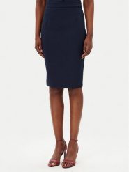 Maryley Spódnica 25EB701/43BL Granatowy Regular Fit. Niebieskie spódnice Maryley, xs, bez wzorów, z syntetyku, midi. Za 209.99 zł.