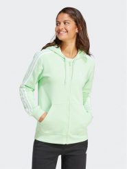 Adidas Bluza Essentials 3-Stripes IR6077 Zielony Regular Fit. Zielone bluzy adidas, xs, bez wzorów, z bawełny, bez kaptura. Za 279.99 zł.