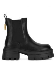 Badura Sztyblety WFA3151-1Z Czarny. Czarne botki Badura, bez wzorów, bez obcasa, na słupku, bez zapięcia. Za 319.99 zł.
