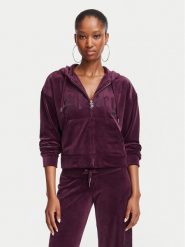 Juicy Couture Bluza Old Gothic JCWAS226333 Bordowy Slim Fit. Czerwone bluzy bez kaptura Juicy Couture, s, bez wzorów, z syntetyku, bez kaptura. Za 429.99 zł.