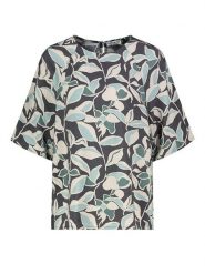 Sublevel Bluzka w kolorze antracytowo-miętowo-kremowym rozmiar: M. Czarne bluzki Sublevel, m, bez wzorów, bez kołnierzyka, bez ramiączek. Za 56.99 zł.