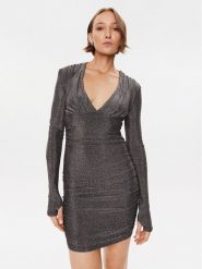 Silvian Heach Sukienka koktajlowa CVA23118VE Czarny Slim Fit. Czarne sukienki Silvian Heach, bez wzorów, z syntetyku, wizytowe, bez kołnierzyka, bez ramiączek. Za 239.99 zł.