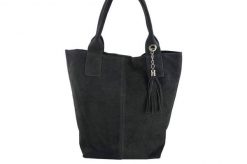 Shopper bag skórzany BARBERINI'S c. szary 375/8-28. Szare shopper bag Barberinis, bez wzorów, ze skóry, biznesowe, zamszowe, bez dodatków. Za 199.99 zł.